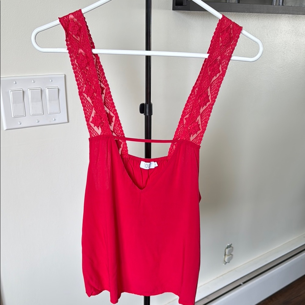 Red Lace Strap Top